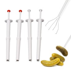 라이부네어 4Pcs 다기능 유연 클로 피커 스테인리스 스틸 그래버 피클 올리브 페퍼용 그립