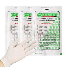 삼락 라텍스 멸균 장갑 S 백색 1회용 글러브 진료용 의료용, 3개