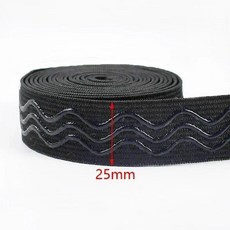 탄성속옷용 실리콘 탄성 밴드 미끄럼 방지 브라 고무 테이프 허리 벨트 신축성 리본 DIY 재봉 액세서리 2 m, 5. EB013-Black3-25mm, 가. 10-50mm, 1개