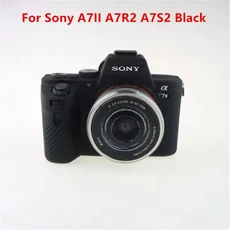 소프트 실리콘 갑옷 카메라 바디 케이스 소니 알파 A7II A7R2 A6000 ZV-E10 고무 커버 스킨, 1개, 22 A7II A7R2 A7S2 Black