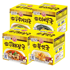 오뚜기 간편블럭국 4종 기획세트 1호(사골우거지국+북엇국+미역국+버섯해장국), 4개, 50g