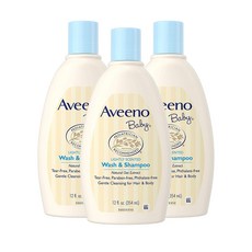 아비노베이비 워시 & 샴푸 내추럴 오트 추출물 은은한 향, 354ml, 3개
