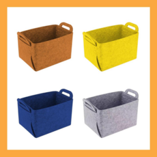 블체 펠트바구니 수납 접이식 리빙박스 패브릭수납 옷장정리 집정리함 다용도함, M, 1개, 브라운
