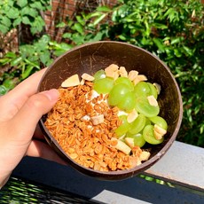 코코넛 그릇 볼 샐러드 요거트 보울 천연 우드 나무 브런치 디저트 카페 빙수 동남아 아사히볼만들기, 3.그릇 받침대, 1개