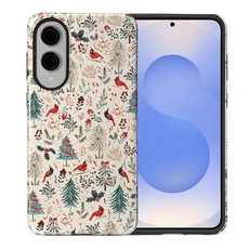 Yesad 삼성 갤럭시 S25 엣지 케이스 충격 방지 2-in-1 이중 보호 커버 여성 소녀 남성 남아용 정교한 디자인 긁힘 방지 세련된 폰 케이스 미적 크리스마스 트리, Galaxy S25 EDGE, 크리스마스 트리 카디널