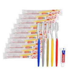 Fafortune 치약 포함 일회용 칫솔 20개(5가지 색상), 20