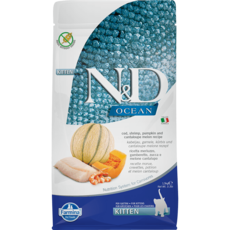 法米納 N&D OCEAN 無穀鱈魚南瓜幼貓配方 1.5kg, 1個, 混合口味