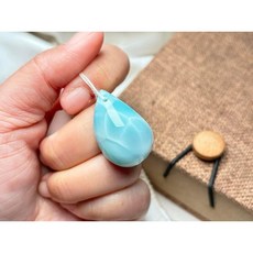 天然帶綠雜厚嘟嘟冰種拉利瑪墜子-獨特海洋色澤，展現個人品味與自信, 1個