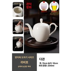 도자기 티포트 호박 차호 시시 다관 소형 티팟, 101mL 이상 200mL 이하, 1L, 궁중 200ml