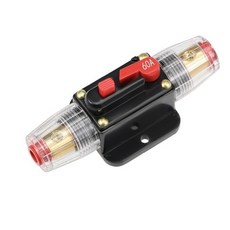 자동 복원형 배터리 차단기 - 60A 퓨즈 브레이커 - 12~48V DC 인라인 회로 보호 스위치, 1개 1개