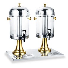 음료수기계 업소용 주스 쥬스 호텔 회전식 슬러시 수정과 식디스펜서, 16리터 이중 헤드 주스 디스펜서-은색 A