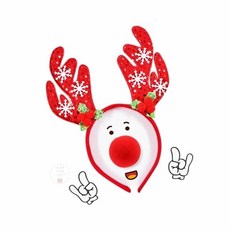 MN 루돌프세트 머리띠 스폰지코 1개입 데코레이션