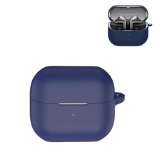 TSVSXS 삼성 갤럭시 버드3 프로/갤럭시 버드3(2024)와 호환되는 실리콘 케이스 키체인 포함 부드러운 충격 방지 보호 커버 전면 LED 표시 남성 여성용 32899, 네이비