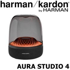 harman/kardon AURA STUDIO 4 無線藍牙音響 水波紋氣氛燈光 360度環繞音效 時尚居家擺設, 黑色