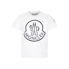 몽클레르 앙팡 로고 프린트 코튼 티셔츠