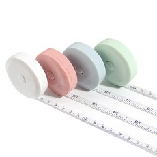 北歐風 簡便型 迷你自動伸縮捲尺 雙單位量具, 10個, 150cm