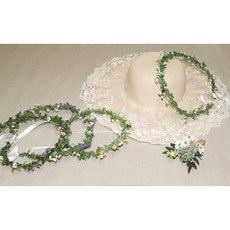 미니꽃 셀프 웨딩화관 (단품) 화이트 노랑 분홍 라벤더 4color, 옐로우