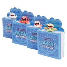 OUCH! 입체 캐릭터 책갈피 귀여운 북마크 세트, 1개, 4종 바다 동물 (거북이 바다표범 상어 문어)