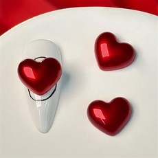 에나멜 하트 2개 네일파츠 12x10.5mm 젤네일아트재료, 유광(2206)