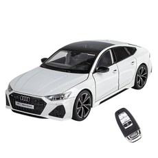 마이카 다이캐스트 합금 1:18 아우디 RS7 리모트 컨트롤 모델 자동차 모형 피규어 장식 선물, 1개, 컬러_화이트