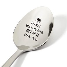 커피 애호가 선물 아이디어 Enjoy Yourself Coffee Love You 스푼 각인 스테인리스 스틸 재미있고 참신한 선물 여성용 BFF 생일 크리스마스 19.1c, 커피 애호가 선물 아이디어, Enjoy Yourself