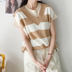 針織女款側開衩針織長版Anna寬鬆背心