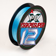 YGK G-soul X12 PE 브레이드 낚시줄 300M 수입 원사 제로 흡수 내마모 고강도 부드러운 원투 해수 민물 겸용, 1개, 파란색 100M