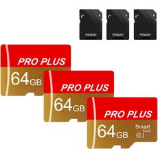 어댑터가 포함된 3팩 TF 카드 64GB 고속 메모리 태블릿모바일 폰카메라자동차 오디오게임 콘솔용 UHS-I C10 A1 TF162 64GB-3 팩, 64GB-5 Pack)