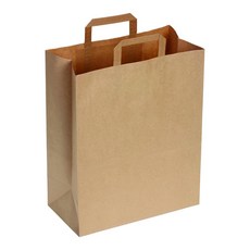 《台灣製造》牛皮紙手提袋25入/包 - 扁紙手提袋、購物袋、紙袋, 1個, 1個裝