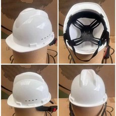 加厚ABS建築工程安全帽, 白色過檢V型帽, 1個