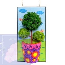 GS 둥근나무 스칸디아모스 벽걸이만들기 유치원만들기키트