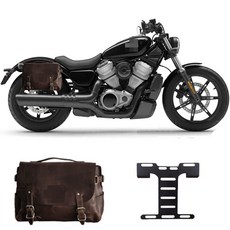 OD 할리 호환 나잇스터 975 튜닝 소가죽 사이드백 가방 새들백, 5403다크브라운가방1개+우측 프레임1개