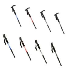 트레킹폴 4단 등산스틱 폴딩 지팡이 접이식 경량스틱, 등산스틱 일자형 실버