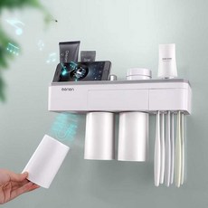 칫솔홀더 칫솔꽂이 거치대 칫솔걸이 세트 양치컵세트, 그린 치약 스퀴즈, 1개