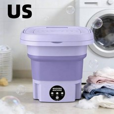 Iosn 111743 휴대용 세탁기 8L 접이식 속옷/양말 가정용 미니 버킷 여행용, purple US