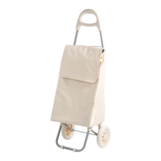 트루쿡 프리미엄 가죽 쇼핑카트 대용량 장바구니, 1개, 베이지