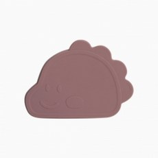 韓國BlueMama 幼兒鉑金矽膠恐龍吸附餐盤組 台灣總代理公司貨, 玫瑰粉, 1個