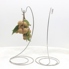 철제 다기능 과일 선반 창의적인 금속 배수 수납 과일 바구니 바나나 걸이, 실버