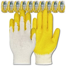 두꺼비 13G 노란코팅 장갑 손바닥코팅 작업용 목장갑 노가다, 벌크포장, 100개