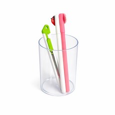 사무용품 데스크정리 아크릴 펜스탠드 연필꽂이 원형 투명