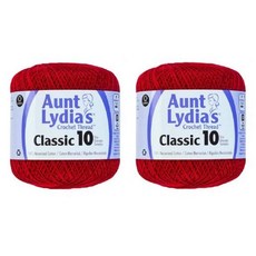 Coats Crochet Aunt Lydia's 크로셰 실 면 클래식 사이즈 10 버건디 (2팩), 1개