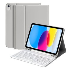 DUNNO 아이패드 블루투스 키보드 케이스 (펜 홀더 내장), 1개, 회색