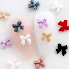 [더네일샵] 미니블링리본 4시리즈 8종 미니리본네일파츠, 10개, 연핑크