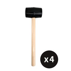 코텍 나무자루 고무망치 K-9000 목공 캠핑 텐트 단단한 고무해머, 4개