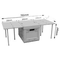 折疊桌露營收納箱, 灰色, 1個, 1層