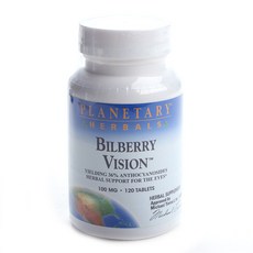 Planetary Herbals 黑果越橘視覺輔助錠 100mg, 1罐, 120顆