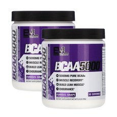 EVLUTIONNUTRITION BCAA支鏈胺基酸粉 5000mg 葡萄味, 2罐, 258g