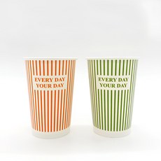 더하리 무형광천연펄프 13온스 384ml 스트라이프 종이컵, 1개, 100개입