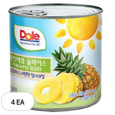 돌 파인애플 슬라이스 통조림, 439g, 4개