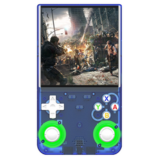 MMQ R36 울트라 휴대용 레트로 게임기 64GB, 클리어 블루